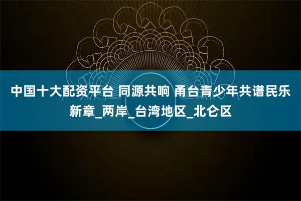 中国十大配资平台 同源共响 甬台青少年共谱民乐新章_两岸_台湾地区_北仑区